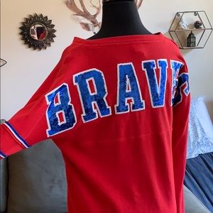 PINK Braves sweater XS